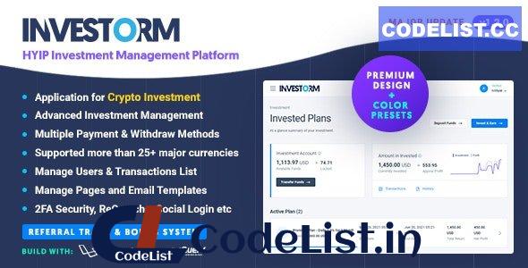 Investorm v1.2.0 – Advanced HYIP Investment Management Platform