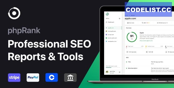 phpRank v1.1.0 – SEO Reports & Tools Platform (SaaS) – nulled