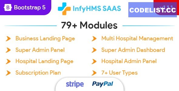 InfyHMS-Saas v1.1.1 – Laravel Multi Hospital Management System