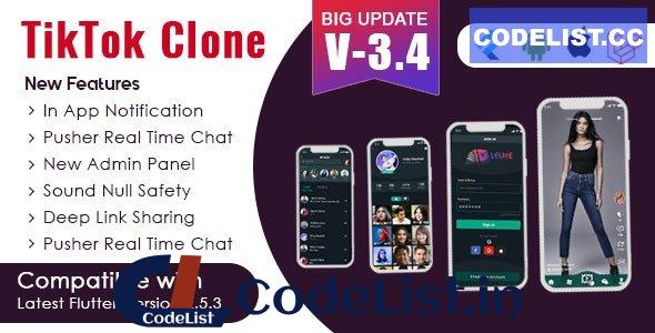 Flutter – TikTok Clone | Triller Clone & Short Video Streaming Mobile App for Android & iOS v3.4