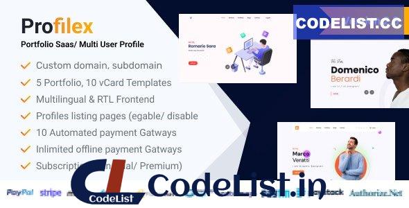 Profilex v2.3 – Portfolio Builder SAAS / Multi-User Profile (Multitenancy) – nulled