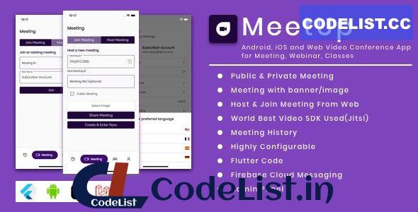 MeetUp v2.6.00 – Android, iOS and Web Video Conference App for Meeting, Webinar, Classes