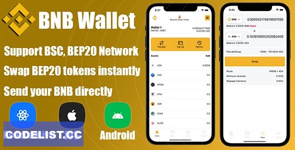 React Native – DeFi Crypto Wallet BNB, BEP20