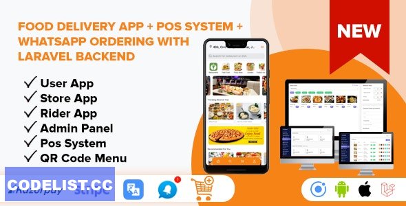 Food Delivery App + POS System + WhatsApp Ordering – Complete SaaS Solution (ionic 5 & Laravel) v2.0