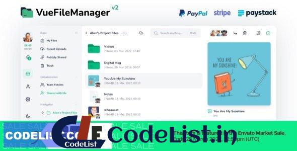 Vue File Manager v2.0.2 – Store, Share & Get Files Instantly – Private Cloud Build on Vue & Laravel