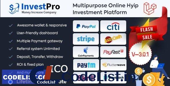 InvestPro v3.0.1 – HYIP & ICO Online Investment Wallet & Banking Platform