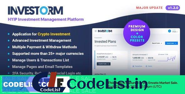 Investorm v1.3.0 – Advanced HYIP Investment Management Platform – nulled