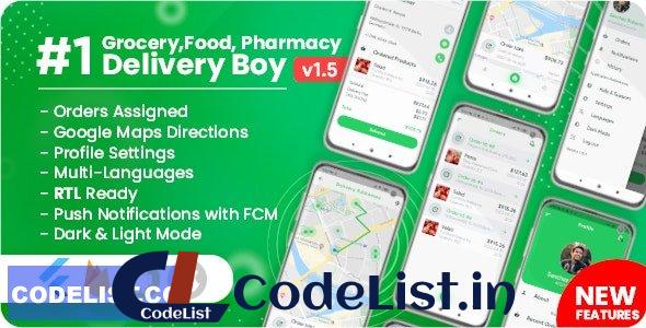 Delivery Boy for Groceries, Foods, Pharmacies, Stores Flutter App v1.5.0