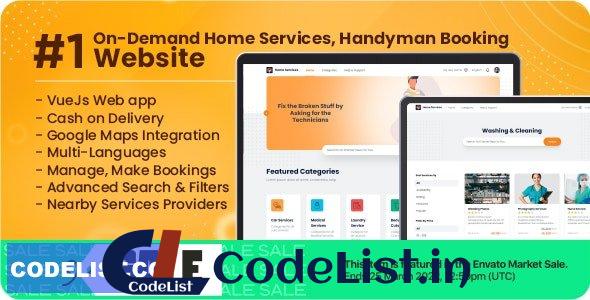 Customer Website For On-Demand Home Services, Business Listing, Handyman Booking v1.2.1