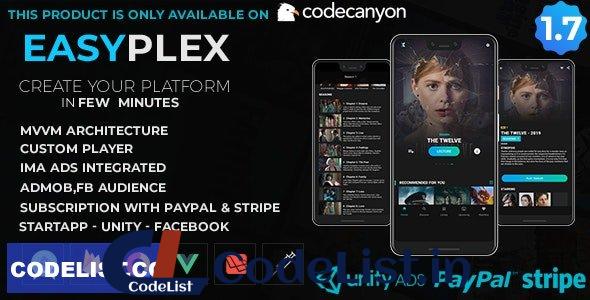 EasyPlex v1.7 – Movies – Live Streaming – TV Series, Anime