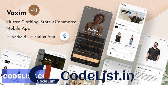 Vaxim v1.1 – Clothing Retail Online Shop Flutter App + Admin Dashboard