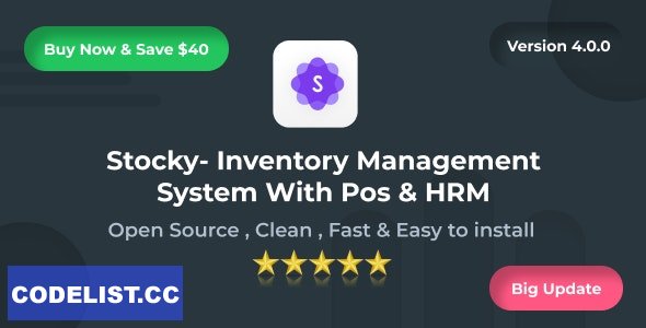 Stocky v4.0.0 – Ultimate Inventory Management System with Pos & HRM