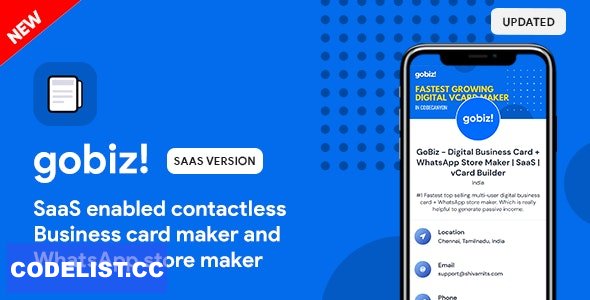 GoBiz v4.3.0 – Digital Business Card + WhatsApp Store Maker | SaaS | vCard Builder – nulled