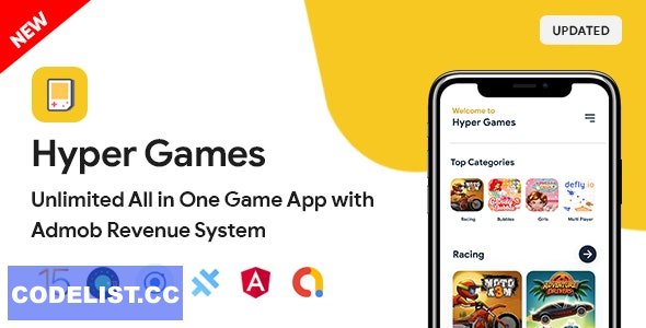 Hyper Games v2.0.1 – All in One Game App | AdMob | Unlimited Games | Android + iOS App