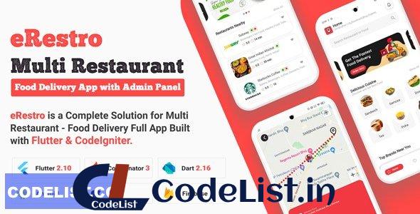 eRestro – Flutter Multi Restaurant & Vendor Marketplace – Food Ordering App for Hyperlocal Business v1.0