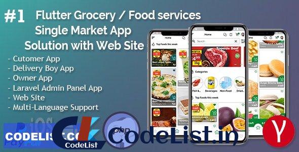 Single Market Grocery/Food/Pharmacy (Android+iOS+Admin Panel) Full App Solution with Web Site v2.1.2