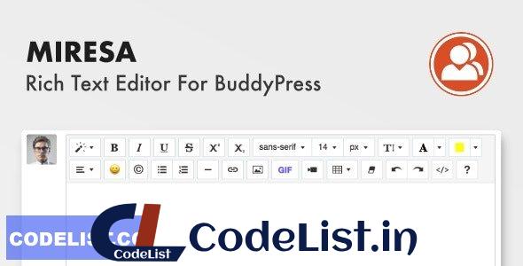 Miresa v1.0 – WordPress Rich Text Editor For BuddyPress