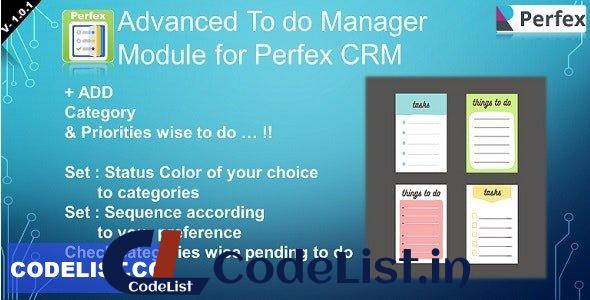 Advanced To do Manager Module for Perfex CRM v1.0.1