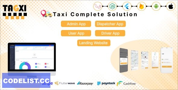 Tagxi v1.0 – Flutter Complete Taxi Booking Solution