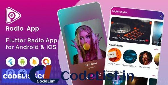Mighty Radio v1.0 – Flutter radio streaming app with php backend