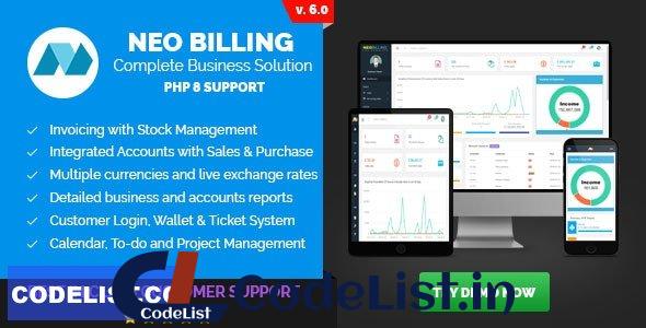 Neo Billing v8.0 – Accounting, Invoicing And CRM Software – nulled