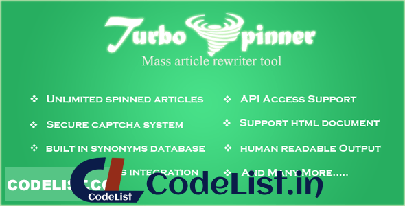 Turbo Spinner v1.8 – Article Rewriter