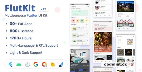 FlutKit v15.0 – Flutter UI Kit