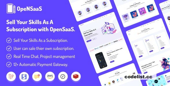 OpenSaaS v1.0 – Sell Your Skills As A Subscription (SAAS)