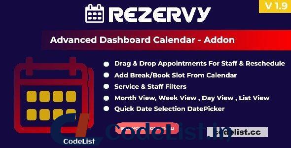 Rezervy – Drag & Drop, Month, Week, Day , List View & Filters Appointments Calendar (Add-On) v1.9