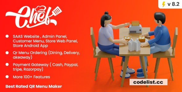 CHEF v8.2 – SaaS – Contactless Multi-restaurant QR Menu Maker