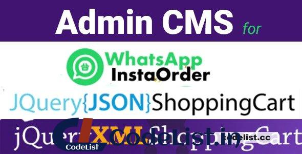 Admin CMS for WhatsApp Insta Order – jQuery JSON Store Shop – jQuery XML Store Shop v1.0.4