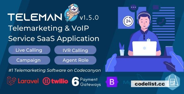 Teleman v1.5.0 – Telemarketing & VoIP Service SaaS Application