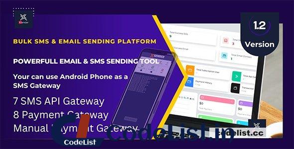 XSender v1.2 – Bulk Email and SMS Sending Application by PHP Laravel – nulled