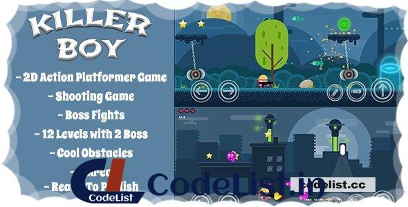 Killer Boy – 2D Action Platformer Mobile/Android Game (Unity Game + Admob)