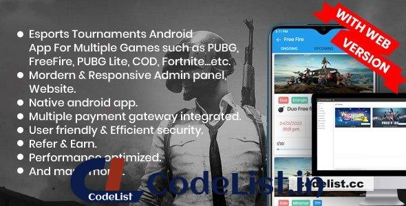 BattleMania With Web version v5.0 – Tournament App with Website & Admin Panel for PUBG / Free Fire / COD – nulled