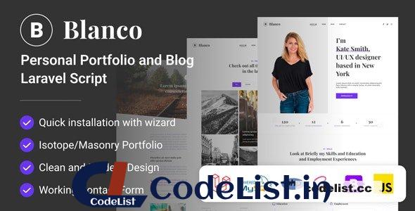 Blanco v1.3 – Personal Portfolio and Blog Laravel Script