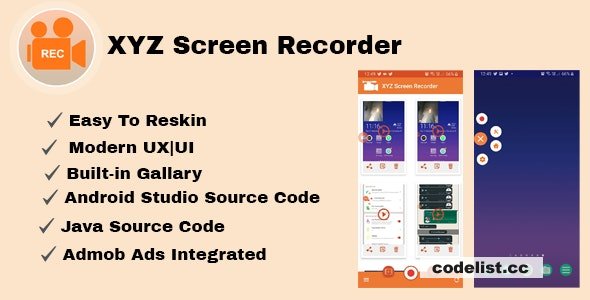 XYZ Screen Recorder v1.0 – Native Android App – Admob Ads