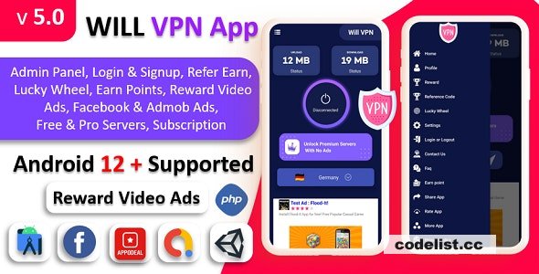 WILL VPN App v5.0 – VPN App With Admin Panel