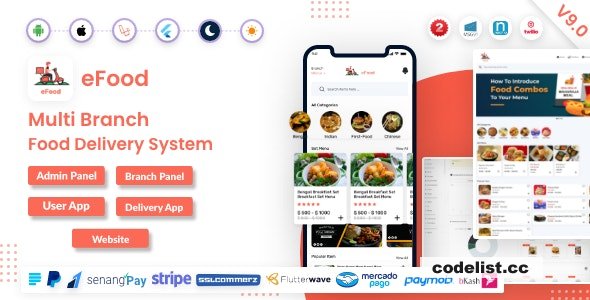 eFood v10.2 – Food Delivery App with Laravel Admin Panel + Delivery Man App – nulled