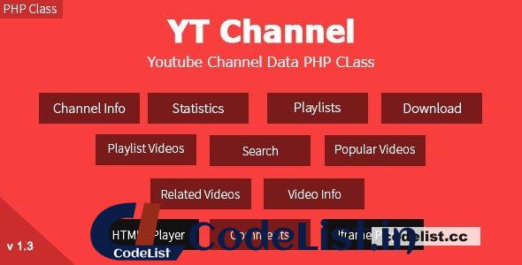 YT Channel v1.3.5 – YouTube Channel And Video Details API V3 PHP Class