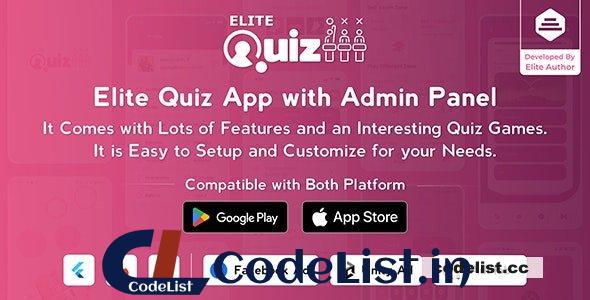 Elite Quiz v2.0.5 – Trivia Quiz | Quiz Game – Flutter Full App + Admin Panel – nulled