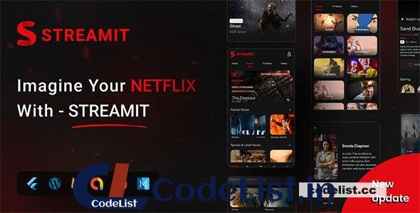 Streamit v9.1.0 – Movie, TV Show, Video Streaming Flutter App With WordPress Backend