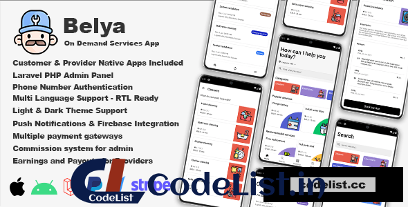 Belya v3.0 – On Demand Service App | Customer & Provider Apps with Admin Panel