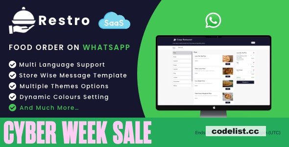 Restro – SaaS WhatsApp Online ordering system / Multiple Restaurants – 16 November 2022