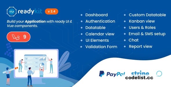 ReadyKit v2.4.0 – Admin & User Dashboard Templates (with functionality) for Laravel + Vue App Development