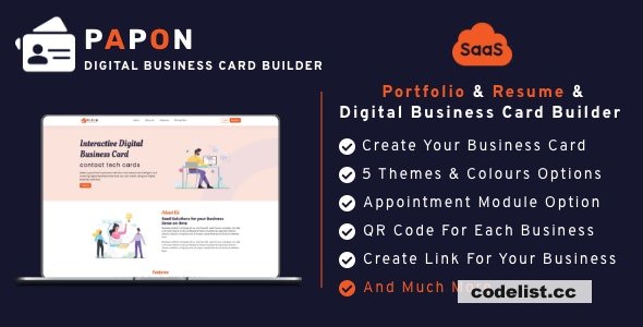 Papon v1.1 – Digital Business Card Builder SaaS