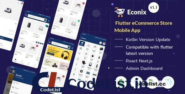 Econix v1.1 – Flutter eCommerce Store Mobile App + React Node Admin Dashboard