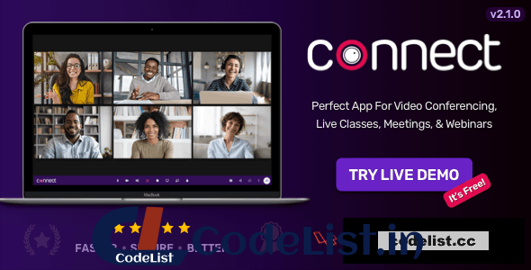 Connect v2.5.0 – Video Conference, Online Meetings, Live Class & Webinar, Whiteboard, Live Chat – nulled