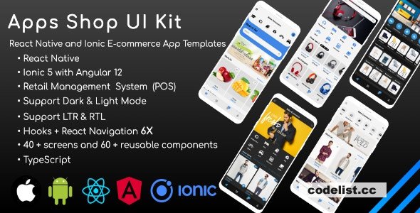 Apps Shop UI kit (POS) v2.5 – React Native & Ionic Angular E-Commerce Templates (Grocery,Food, Fashion)