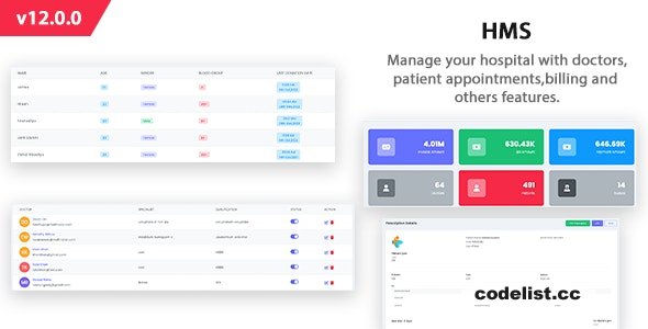 HMS – Laravel Hospital Management System – Appointment Booking v12.0.0